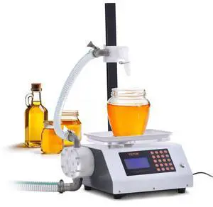 VEVOR Liquid Filling Machine, 50-5000 g Weighing Capacity, Automatic Bottle Filler Machine Bottling Machine Gear Pump Digital Control for Honey, Oil, Wine, Detergent, Viscous Liquids (Single Nozzle)