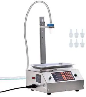 VEVOR Liquid Filling Machine, 30-15000 g Weighing Capacity, Automatic Bottle Filler Machine Bottling Machine Digital Control for Milk, Water, Oil, Wine, Beverage, Detergent, Shampoo (Single Nozzle)