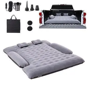 VEVOR Truck Bed Air Mattress, for 6-6.5 ft Full Size Truck Beds, Inflatable Air Mattress Camping Bed with 12V Air Pump 2 Pillows, Carry Bag, for Chevrolet Silverado, Dodge Ram, Ford 150/250/350