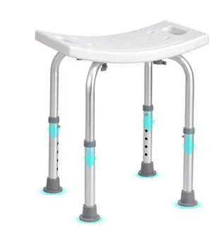 VEVOR Shower Chair, Adjustable Height Shower Stool with Built-in Handles, Shower Seat for Inside Shower or Tub, Non-Slip Bench Bathtub Stool Seat for Elderly Disabled Handicap, 158.8 kg Capacity