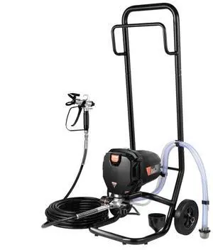 VEVOR 750W Stand Airless Paint Sprayer, 3000PSI High Efficiency Electric Airless Sprayer With Cart, Paint Sprayers for Home Interior and Exterior Furniture and Fences, Fine And Even Painting Effect