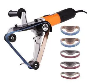 VEVOR Pipe Tube Polisher Sander, 1000W Pipe Belt Sander with 6 Variable Speeds 1100-3200rpm, Professional Belt Sander Grinding Machine with 50PCS Sanding Belts for Burnishing Finishing Rust Removal