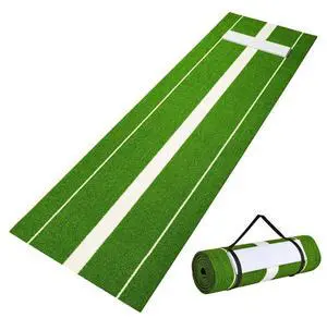 VEVOR Softball Pitching Mat, 10' x 3' Softball Pitching Mound, Antislip Antifade Rubber Softball Pitching Training Aid, Pitch Practice Mat for Pitchers Indoor Outdoor Pitching Practice, Green