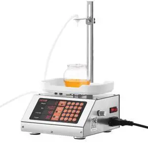 VEVOR Liquid Filling Machine, 5-50 g Weighing Capacity, Automatic Bottle Filler Machine, Bottling Machine Peristaltic Pump Digital Control for Milk, Water, Wine, Beverage, Soy Sauce (Single Nozzle)