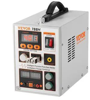 VEVOR Battery Spot Welder, 788H Pulse Spot Welder & Battery Charger, Portable High-Power Battery Welding Machine with 2 Welding Modes and LED Lighting for 0.15mm Pure Nickel, 18650 14500 Battery Packs