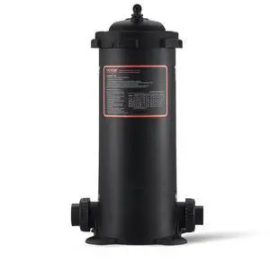 VEVOR Cartridge Pool Filter, 50Sq. Ft Filter Area Inground Pool Filter, Above Ground Swimming Pool Filtration Filter System with Upgrade Filter &Leak-proof Casing, for Hot Tubs, Spa, Inflatable Pool