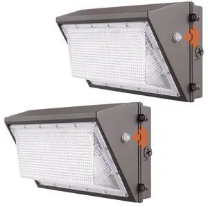 VEVOR 2PCs LED Wall Pack Lights, 100W 10800LM, 5000K Commercial Outdoor Lights Security Lighting Fixture, with Intelligent Light Sensing 180 LED beads Energy Saving for Garages Yards, IP65 Waterproof