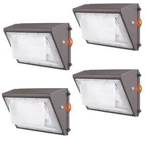 VEVOR 4PCs LED Wall Pack Lights, 120W 11000LM, 5000K Commercial Outdoor Lights Security Lighting Fixture, with Intelligent Light Sensing 240 LED beads Energy Saving for Garages Yards, IP65 Waterproof