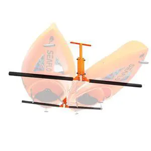 VEVOR Kayak Ceiling Storage Rack, Ceiling Storage Rack for 2 Kayak Canoe SUP, Adjustable Height Overhead Kayak Holder Hanger with Padded Arms, 250 LBS Max Load, for Indoor Outdoor Storage