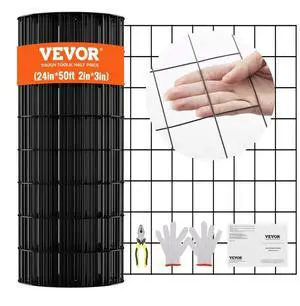 VEVOR Hardware Cloth, 24'' x 50' Galvanized Wire Mesh Roll, 16 Gauge Chicken Wire Fence Roll, Vinyl Coating Metal Wire Mesh for Chicken Coop Barrier, Rabbit Snake Fences, Poultry Enclosures