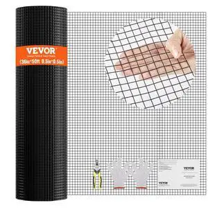 VEVOR Hardware Cloth, 36'' x 50' Galvanized Wire Mesh Roll, 19 Gauge Chicken Wire Fence Roll, Vinyl Coating Metal Wire Mesh for Chicken Coop Barrier, Rabbit Snake Fences, Poultry Enclosures