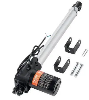 VEVOR Linear Actuator 12V, 12 Inch Heavy Duty 1320lbs/6000N Linear Actuator, 0.19"/s Linear Motion Actuator with Mounting Bracket & IP44 Protection for Electric Door Industrial Machinery Vessels Cargo