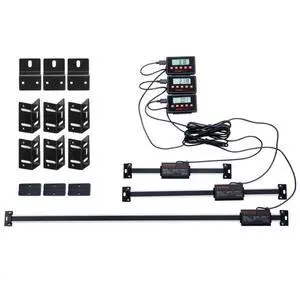 VEVOR Digital Readout, 6'' & 12'' & 24'', Linear Scale 3 Axis DRO Display Kit with L-Shaped Brackets Z-Shaped Brackets Thickened Plates Screws Button Cells