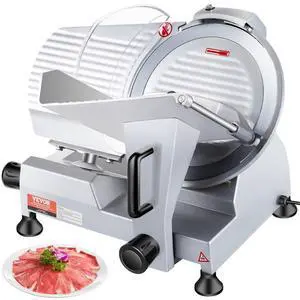 VEVOR  Commercial Meat Slicer, 320W Electric Deli Food Slicer, 12 inch Carbon Steel Blade Electric Food Slicer, 350-400RPM Meat Slicer, 0-0.6 inch Adjustable Thickness for Meat, Cheese, Veggies, Ham