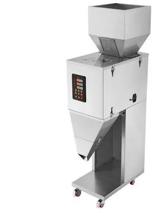 VEVOR Particle Filling Machine, 0.022-2.2 lbs/10-1000g, Automatic Filler Machine with Foot Pedal, Stainless Steel Weighing Filling Machine, Weigh Filler for Beans Seeds Grains Tea Granular Packing