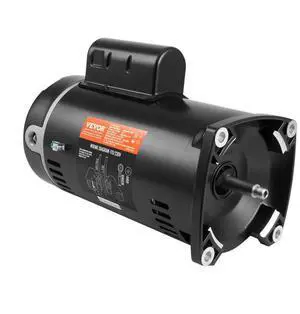 VEVOR 1 HP Pool Pump Motor, 56Y Frame, 115V(9 Amps)/230V(4.5 Amps) 3450RPM, 60Hz, 1.25 Service Factor, 90F/250V Capacitor, CCW Rotation Square Flange Replacement Motor
