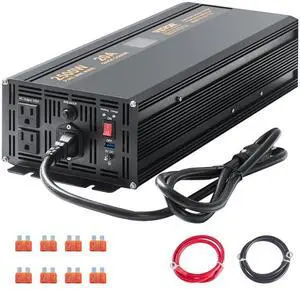 VEVOR 2500W Sump Pump Battery Backup System, LCD Display, Auto Switches to Battery Inverter Power for Continuous Sump Pump Operation, Sump Pump Battery Backup Inverter for Emergency and Power Outage