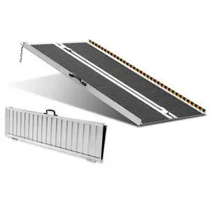 VEVOR Portable Wheelchair Ramp, 4 ft 800 lbs Capacity, Non-Slip Aluminum Folding Threshold Ramp, Foldable Mobility Scooter Ramp Wheel Chair Ramp, Handicap Ramp for Home Steps, Stairs, Doorways, Curbs