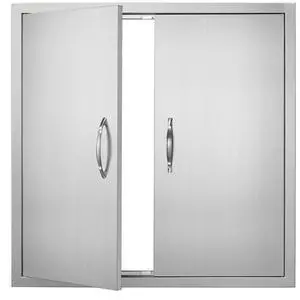 VEVOR BBQ Access Door, 31W x 31H Inch Double Outdoor Kitchen Door, Stainless Steel Flush Mount Door, Wall Vertical Door with Handles, for BBQ Island, Grilling Station, Outside Cabinet