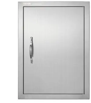 VEVOR BBQ Access Door, 16W x 22H Inch Single Outdoor Kitchen Door, Stainless Steel Flush Mount Door, Wall Vertical Door with Handle, for BBQ Island, Grilling Station, Outside Cabinet