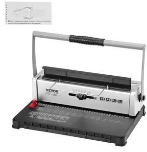 VEVOR Coil Spiral Binding Machine, Manual Book Maker 34-Holes Binding 120 Sheets, Punch Binder with Adjustable 3/16" - 9/16" Coil Binding Spines and Side Margin, for Letter Size, A4, A5