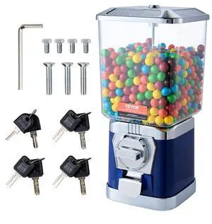 VEVOR 17"H Gumball Machine Vending Coin Bank Vintage Candy Dispenser PC Bule