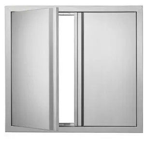 VEVOR BBQ Access Door, 26W x 24H Inch Double Outdoor Kitchen Door, Stainless Steel Flush Mount Door, Wall Vertical Door with Recessed Handles , for BBQ Island, Grilling Station, Outside Cabinet