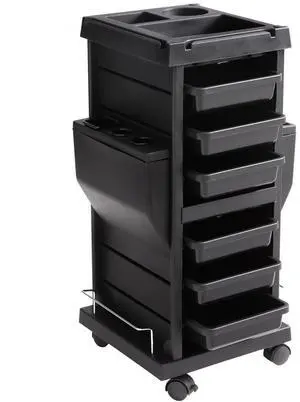 VEVOR Ultimate Salon Trolley Cart, Lockable Beauty Salon Cart for Stylist with 6 Removable Drawers & Tool Holder, Plastic Hairdressing Rolling Cart with Lockable Wheels for Beauty SPA Barber