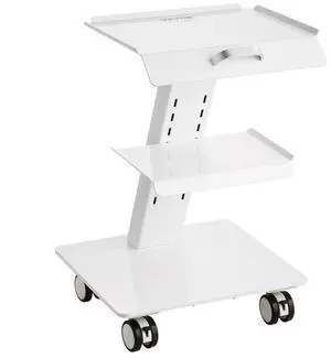 VEVOR Lab Trolley, 3-Layer Rolling Lab Cart, Metal Mobile Trolley with Swivel Wheels, Tray Rolling Clinic Cart 220 lbs Weight Capacity, for Lab, Clinic, Beauty and Salon