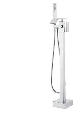 VEVOR Freestanding Bathtub Faucet, Floor Mount, Freestanding Tub Filler, Shower Mixer Taps, Two Water Modes, 360° Swivel Spout, for Bathing & Showering Pet Bathing Cleaning Drains Toilet Flushing