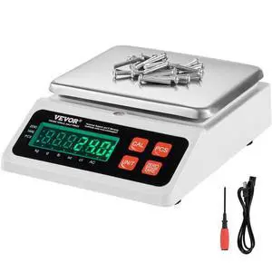VEVOR Industrial Counting Scale, 10 kg x 0.1 g, Digital Scale for Parts and Coins, g/kg/lb/oz/ct Units, Electronic Gram Scale Inventory Counting Scale Kitchen Jewelry Counting Scale with LED Screen
