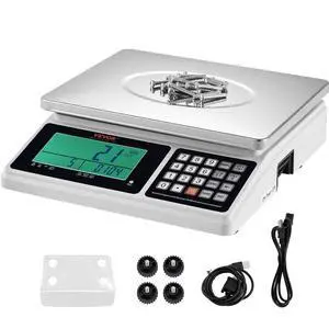VEVOR Industrial Counting Scale, 30 kg x 1 g, Digital Scale for Parts and Coins, g/kg/lb Units, Electronic Gram Scale Inventory Counting Scale Kitchen Jewelry Scale with RS232 Port and LCD Screen
