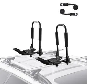 VEVOR Kayak Roof Rack 1 Pair J-Bar, Soft Roof Rack Quick Folding, Top Mount Tie Down, Carrier for kayak, Surf Board, Canoe, SUP, Ski Board, Mount on Car, SUV, Truck, 1 Kayak VEVOR Kayak Roof Rack 1 Pair J-Bar, Soft Roof Rack Quick Folding, Top Mount Tie Down, Carrier for kayak, Surf Board, Canoe, SUP, Ski Board, Mount on Car, SUV, Truck, 1 Kayak