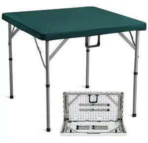 VEVOR Mahjong Table Fold-in-Half 4 Player Card Table & Wear-Resistant Tabletop