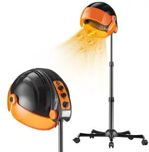 VEVOR Ionic Hooded Dryer, 1875W Professional Bonnet Hair Dryer, Sit Under Hair Dryer with Timer, 3 Temp Settings & Wind Speed, Floor Standing Rolling Base with Wheels for Beauty Salon Home Spa