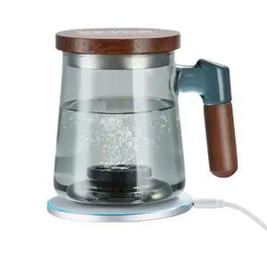 VEVOR Hydrogen Water Cup, 400 ml / 14.1 oz Hydrogen Generator, SPE Technology Portable Hydrogen Water Ionizer Machine with Wireless Charging Base, Hydrogen Rich Water Bottle Glass Health Cup