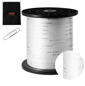 VEVOR Polyester Pull Tape, 1/2" x 1053' Mule Tape Flat Rope, 1250 lbf Tensile Capacity, Printed Webbing Cable Pulling Tape for Packaging, Gardening, Commercial Electrical, Conduit Work, White