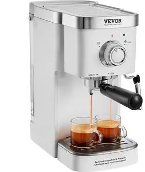 VEVOR Espresso Coffee Machine, 15Bar Semi-Automatic Espresso Maker with Milk Frother Steam Wand, Professional Cappuccino Latte Machine with High-Power Boiler & Removable Water Tank, NTC Control System