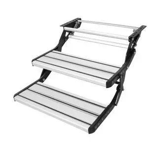 VEVOR RV Steps, 2-Step, Manual Retractable RV Stairs, Foldable, 440 LBS Load Capacity, Aluminum Alloy Steps, Thickened Steel Plate, Non-Slip Steps for Safe Entry and Exit, RV, Trailer, Camper Steps