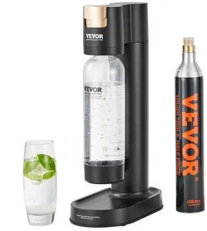 VEVOR Sparkling Water Maker, Soda Maker Machine for Home Carbonating, Seltzer Water Starter Kit with BPA-free 1L PET Bottle, CO2 Cylinder, Compatible with Mainstream Screw-in 60L CO2 Cylinder