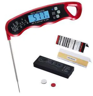 VEVOR Grillers Instant Read Meat Thermometer for Grill and Cooking, Best Waterproof Ultra Fast Thermometer with Backlight & Calibration, Digital Food Probe for Kitchen, Outdoor Grilling and BBQ