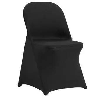 VEVOR Stretch Spandex Folding Chair Covers, Universal Fitted Chair Cover, Removable Washable Protective Slipcovers, for Wedding, Holiday, Banquet, Party, Celebration, Dining (50PCS Black)