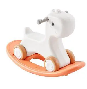 VEVOR 3 in 1 Rocking Horse for Toddlers 1-3 Years, Baby Rocking Horse with Detachable Balance Board and 4 Smooth Wheels, Support up to HDPE Material 80 lbs Kids Ride on Toy, 40° Swinging, Red