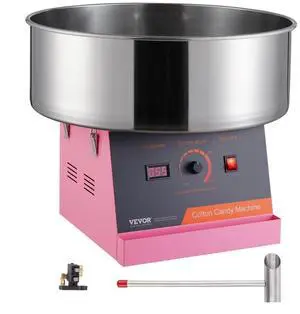 VEVOR  Electric Cotton Candy Machine, 1000W Candy Floss Maker, Commercial Cotton Candy Machine with Stainless Steel Bowl, and Sugar Scoop, Perfect for Home Kids Birthday, Family Party (Pink)