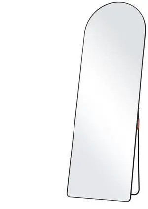 VEVOR Arched Full Length Mirror, 65'' x 22'', Large Free Standing Leaning Hanging Wall Mounted Floor Mirror with Stand Aluminum Alloy Frame, Full Body Dressing Mirror for Living Room Bedroom, Black