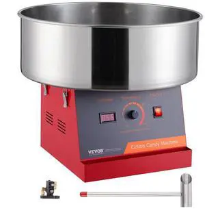 VEVOR  Electric Cotton Candy Machine, 1000W Candy Floss Maker, Commercial Cotton Candy Machine with Stainless Steel Bowl, and Sugar Scoop, Perfect for Home Kids Birthday, Family Party (Red)