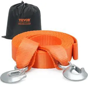 VEVOR ATV Car Tow Strap with Hooks 2"x20' 17000 lbs, Tow Straps with Safety Hooks, Car Heavy Duty Recovery Rope for Trucks Vehicles Towing Accessories, Tow Cable for for Roadside Recovery