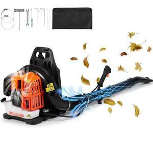 VEVOR Backpack Leaf Blower, 52CC 2-Cycle Leaf Blower with 1.37L Fuel Tank, 480CFM Air Volume 175MPH Speed, Ideal for Lawn Care, Leaf Cleaning, and Snow Removal