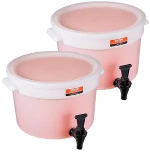 VEVOR  Beverage Dispenser, 3 Gallon Drink Dispensers for Parties, Plastic Juice Dispenser with Spigot and Lid, Iced Tea Lemonade Juice Water Dispenser, for Restaurants, Hotels, Parties, 2 Pack
