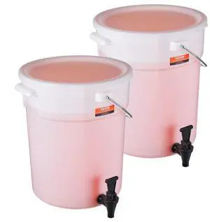 VEVOR Beverage Dispenser, 5 Gallon Drink Dispensers for Parties, Plastic Juice Dispenser with Spigot and Lid, Iced Tea Lemonade Juice Water Dispenser, for Restaurants, Hotels, Parties, 2 Pack